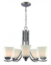 Trans Globe 70645 BN - 5LT CHANDELIER-BELL GLASS-BN